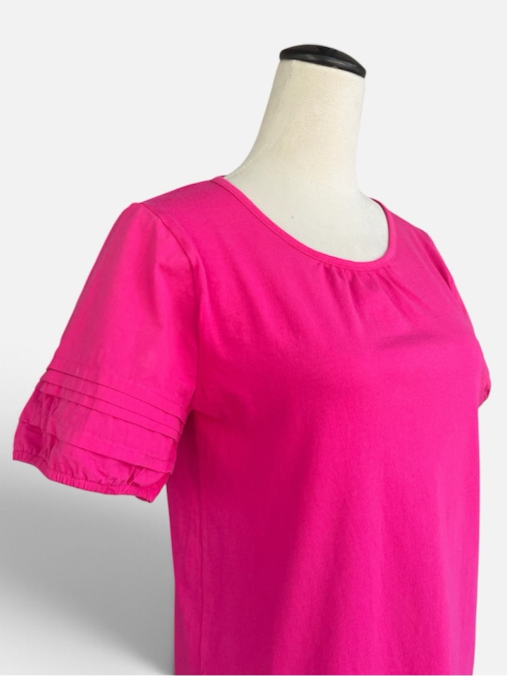 J. Crew Factory Pleated-Sleeve Top in Fuchsia Pink Size Small